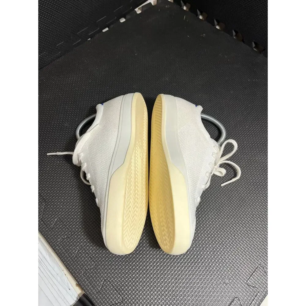 Rothy’s The Lace Up Sneaker‎ Women's Size 9 White Knit Contoured Footbed Shoes